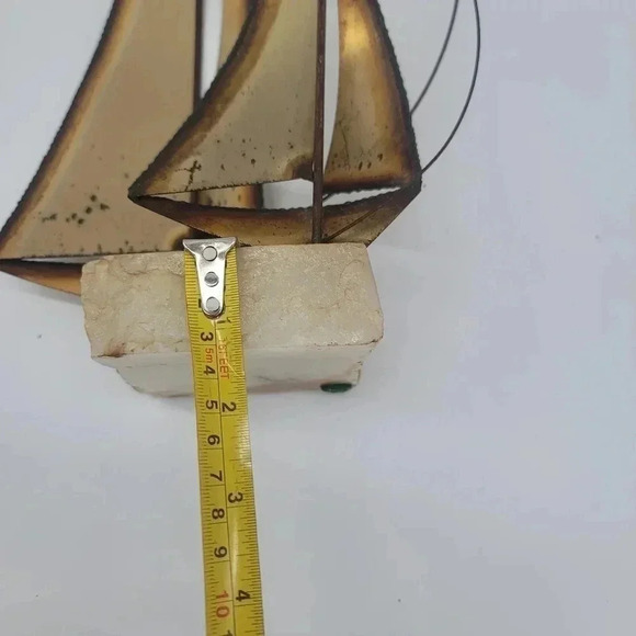 VTG Brass Sailboat Metal Sculpture MCM Nautical Statue Signed Mario Jason - Picture 8 of 11
